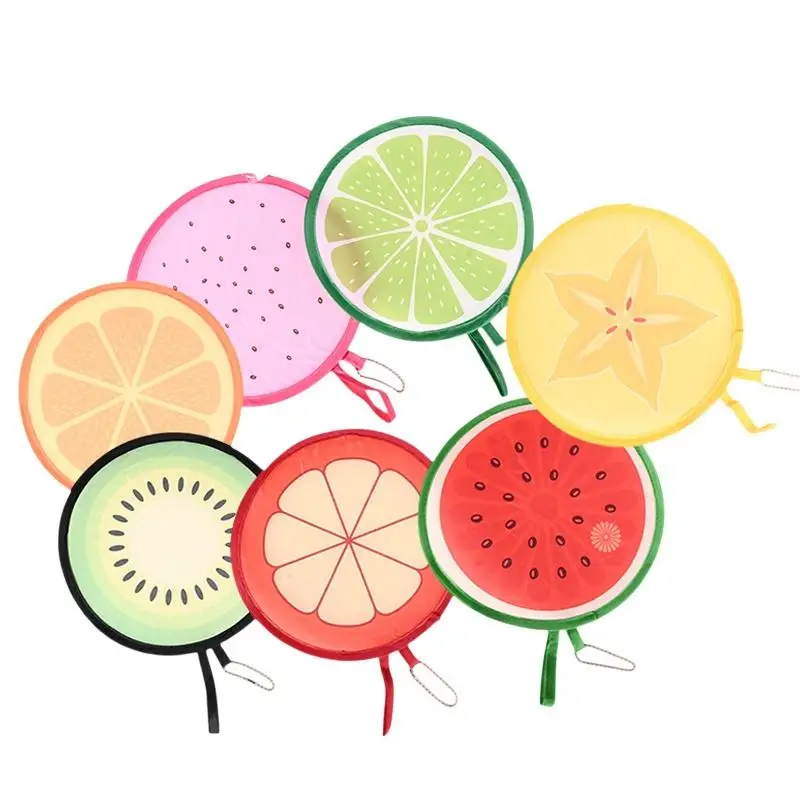 Portable Pocket Cooling Fans For Summer Events Outdoor Travel SuppliesRound Foldable Hand Fans Fruit Style Handheld Folding Fan