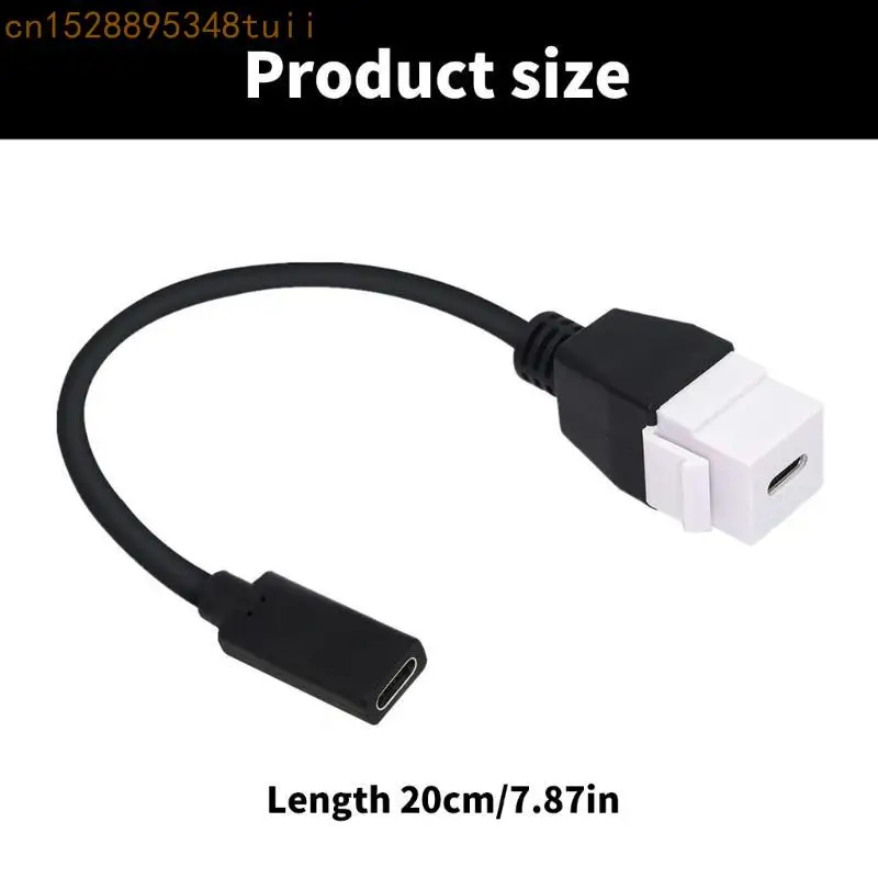 y4qf السرعة السريعة USB C keystone Jacks محول إدراج كابل الإناث إلى الإناث بنقل بيانات 10 جيجابت في الثانية وامتداد شحن 20 سم