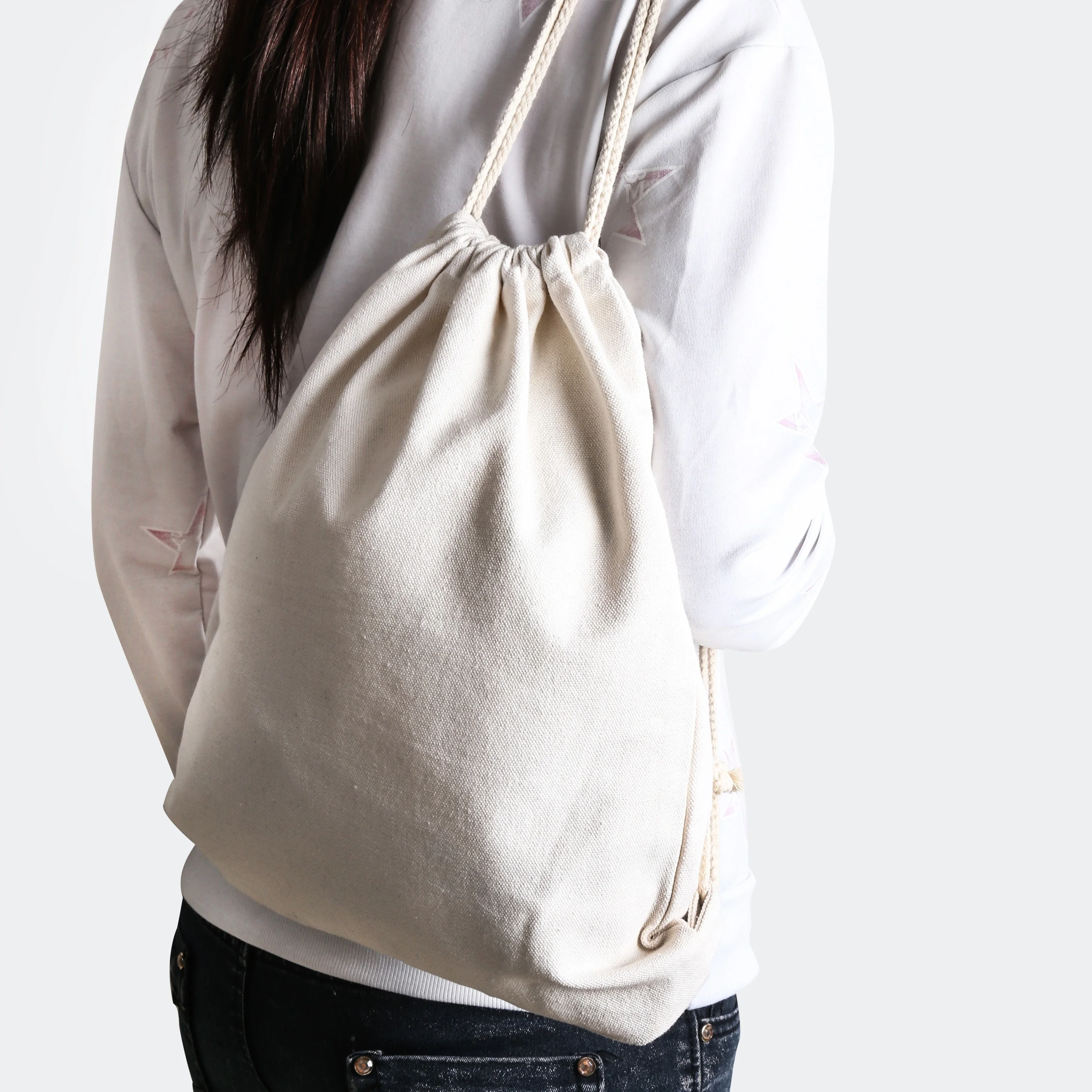 Canvas Bag Drawstring Storage Bag White Canvas Bags for Gift Package Pouch Reusable Home Sundries Organize Dustproof Sacks