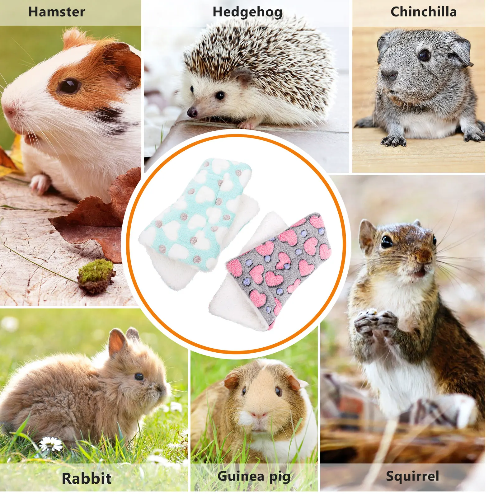 

2 Pcs Guinea Pig Bedding for Cage Pet Warmer Mat Hamster Sleep Beds Sleeping Pad