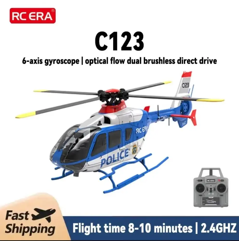 Ec135 New C123 Dual Brushless Motor 6-channel Airflow Positioning Multifunctional Remote-controlled Helicopter Toy Model