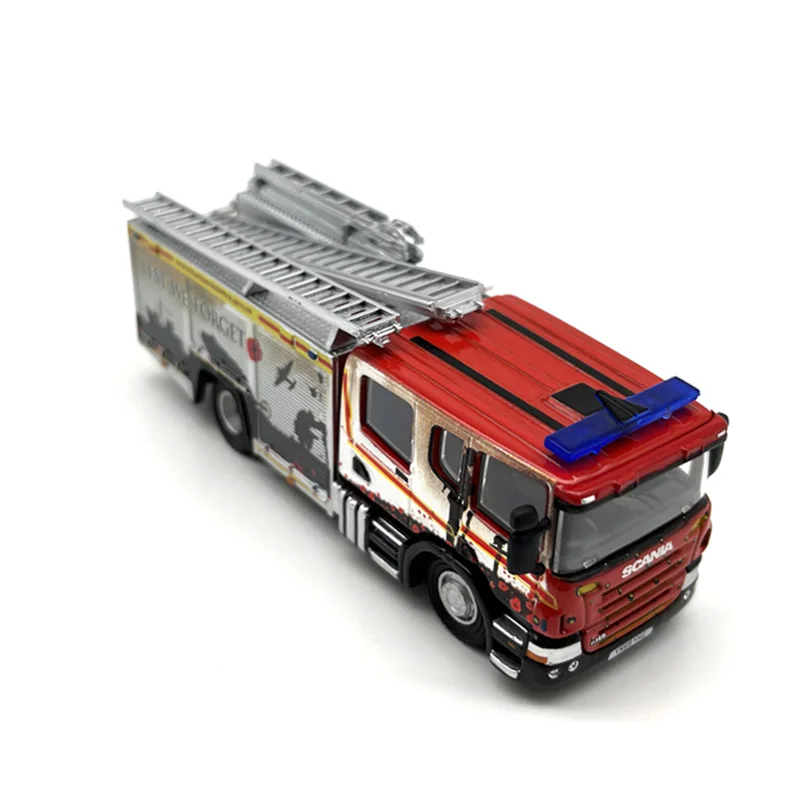 1:76 Scale Diecast Alloy CP31 Fire Truck Ambulance Model Nostalgia Classic Adult Toy Collectible Gift Souvenir Static Display