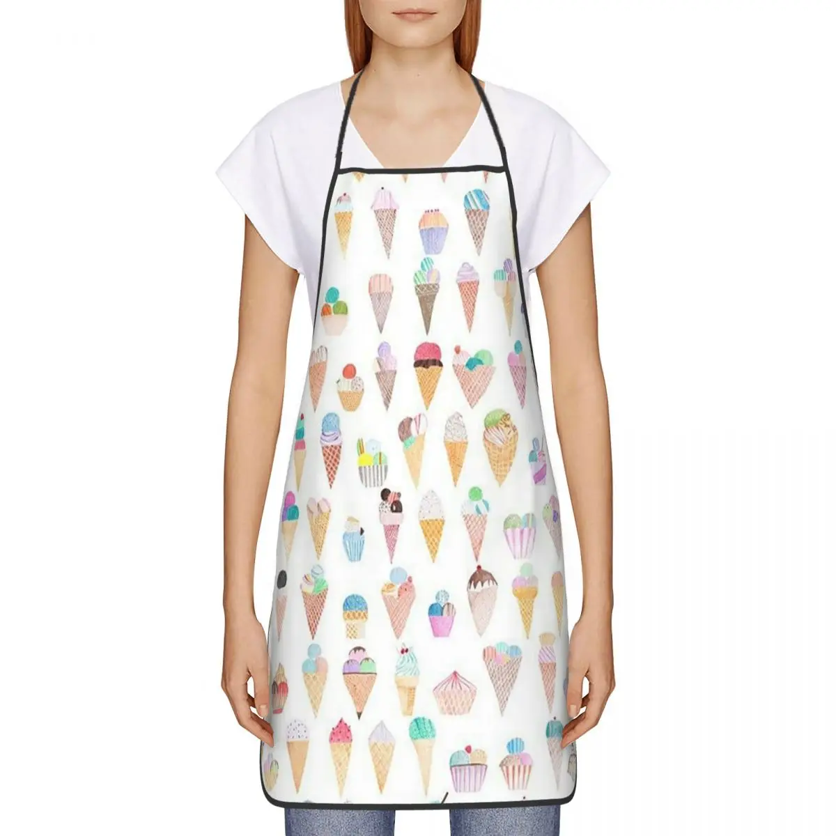 

Фартуки для мороженого, шеф-повар, кулинария, выпечка, нагрудник без рукавов, кухонный сарафан для уборки для женщин и мужчин, садоводство
