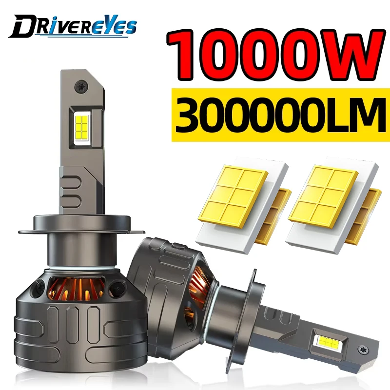 

H4 LED Headlights 1000W K5C Canbus H7 H11 H1 HB3 9005 H8 HB4 9006 H9 9012 HIR2 4300K 6000K 5570 CSP Turbo 2X Car Lights Fog Lamp