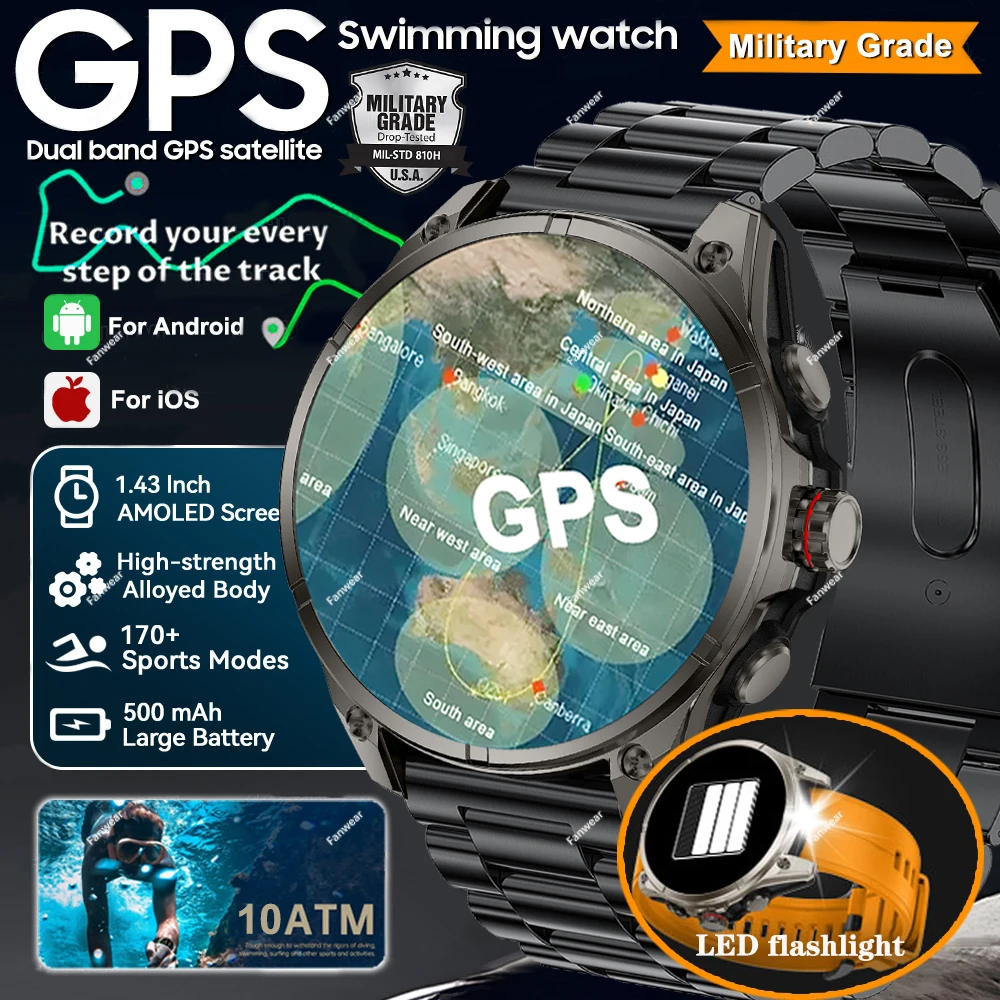 

Quatix 8 Professional GPS Sports Smart Watch Outdoor RIDE Run GPS track Swim Watchs Compass Altimeter 10ATM Sports Bracelets Men