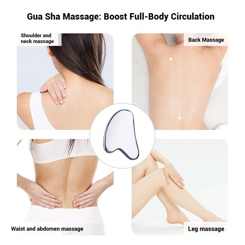 

Скребковый массажный ролик Gua Sha из нержавеющей стали — инструмент для красоты лица и тела для ухода за кожей, массажные инструменты