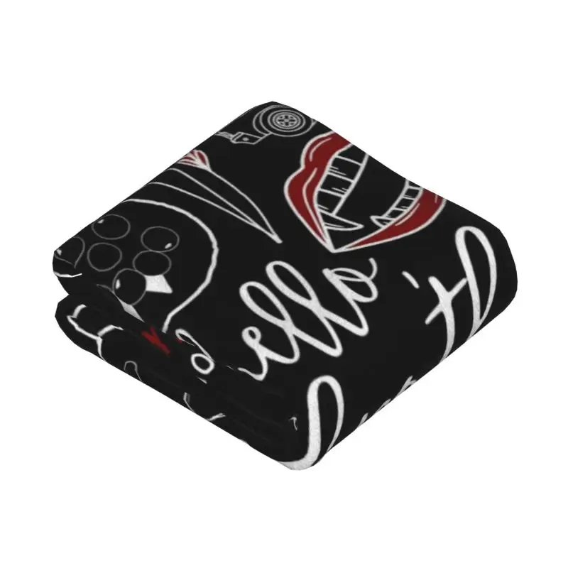 Custom The Vampire Diaries Blanket Soft Flannel Fleece Warm Damon Salvatore Doodles Throw Blankets Bedroom Sofa Bedspreads