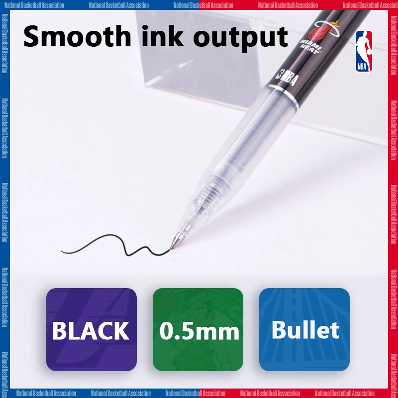 Deli X NBA High-Capacity Gel Pen 0.5mm Black Ink Smooth Writing Quick Drying Ballpoint Pen Office Study Stationery Supplies