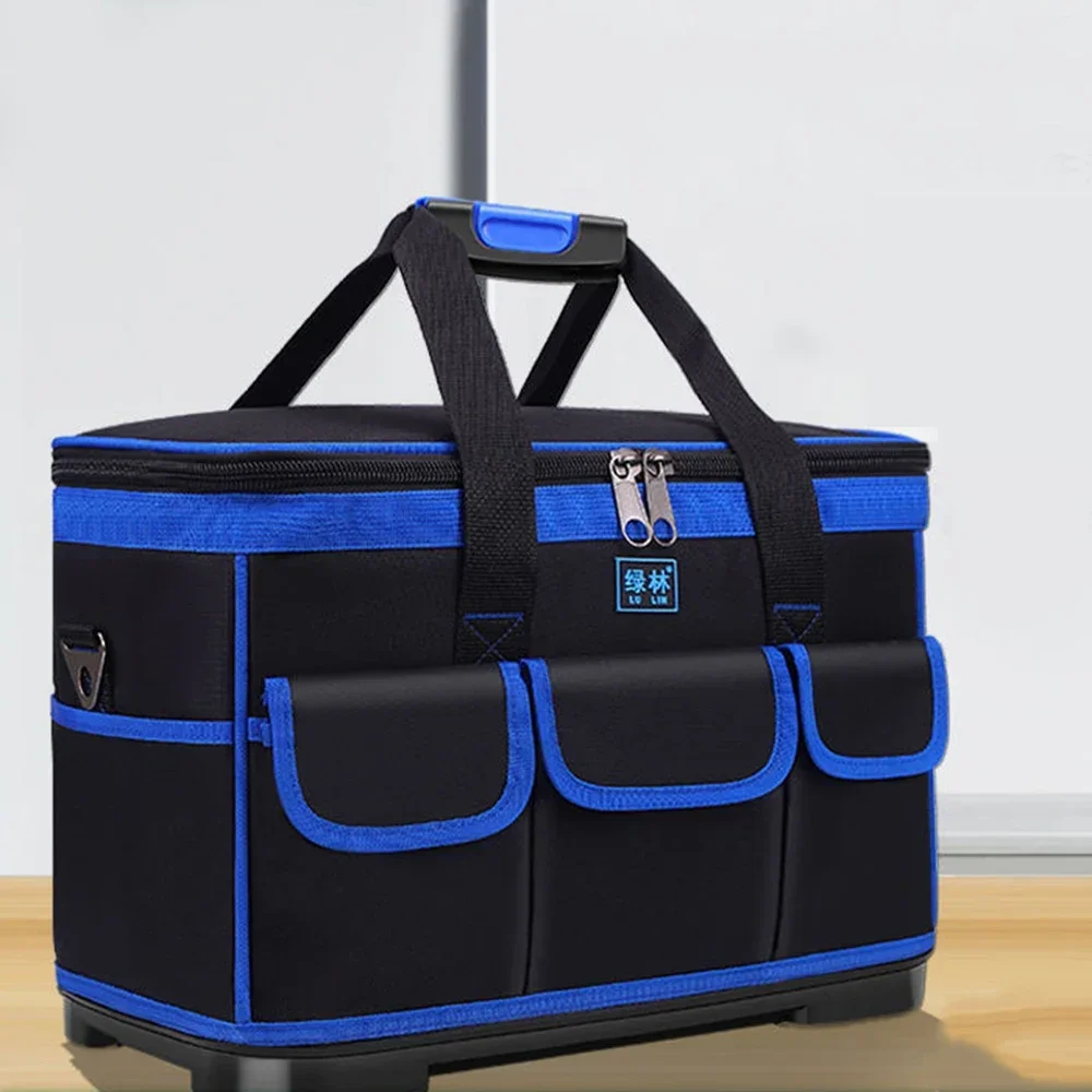 

New Oxford Cloth Blue Large Tool Bag Multi-functional Repair Hardware Thickened Wear-resistant Storage Bag Electrician Bag