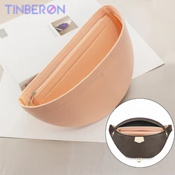 TINBERON-Sac banane de luxe pour femmes, doublure, feutre épais, gril, insertion de voyage, sac cosmétique, rangement de maquillage, sacs d'organisation