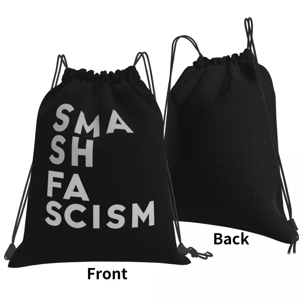 Smash Fascism, Antifa Backpacks Multi-function Drawstring Bags Sundries Bag Book Bags for Man Woman School