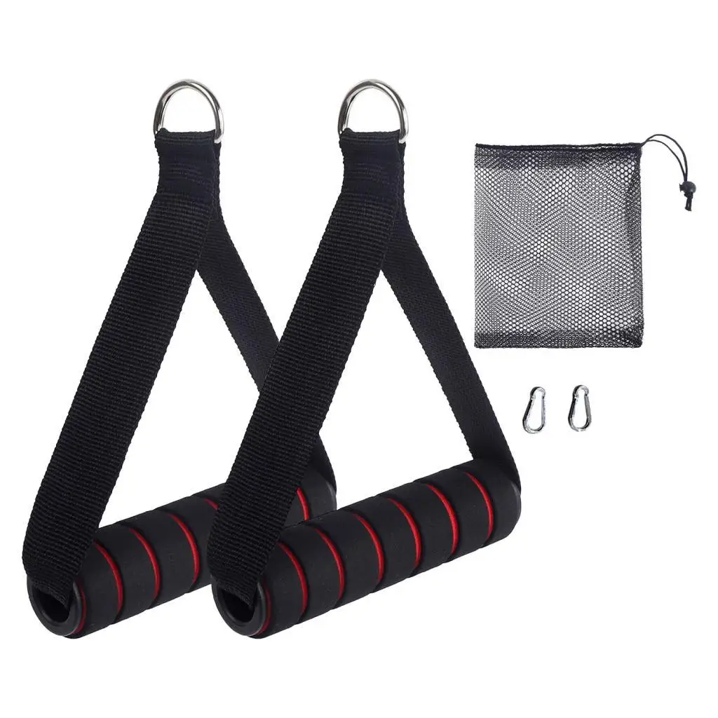 2x Exercise Handles Working Out Handles for Pulley System Home Gym Pull Down Fitness Equipment Resistance Bands Handles Only