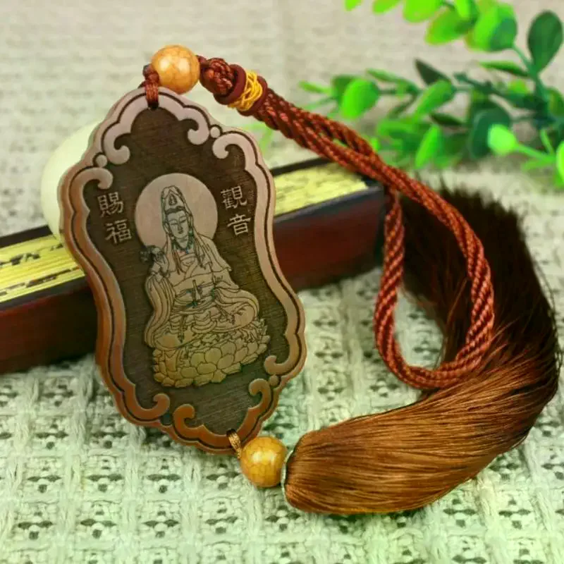 Wooden Carved Guanyin Ornament - Art Craft Mirror 评论和价格