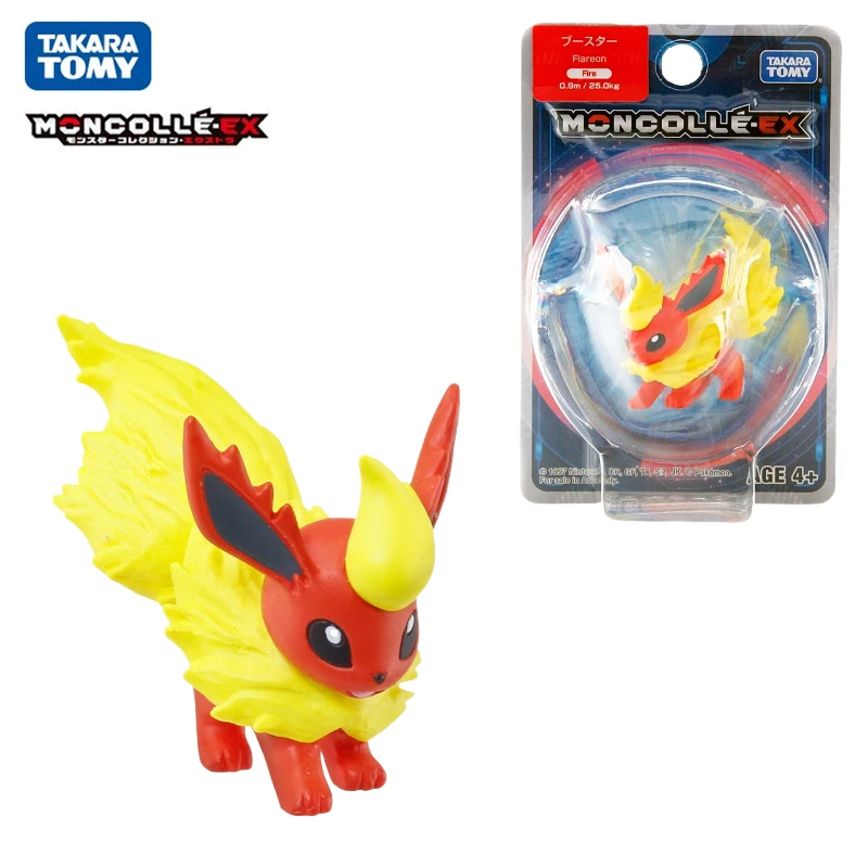 Free Shipping Items Pokemon Anime Figure Tomy Kawaii EX Asia-58 Flareon 4.5cm Model Action Figures Toys for Children Gift 599326