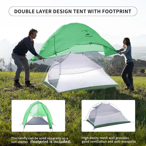 Imagen 2 del producto Naturehike Cloud Up-tienda de campaña para 2 personas, impermeable, fácil de construir, ultraligera, para playa, senderismo al aire libre, mochilero, refugio