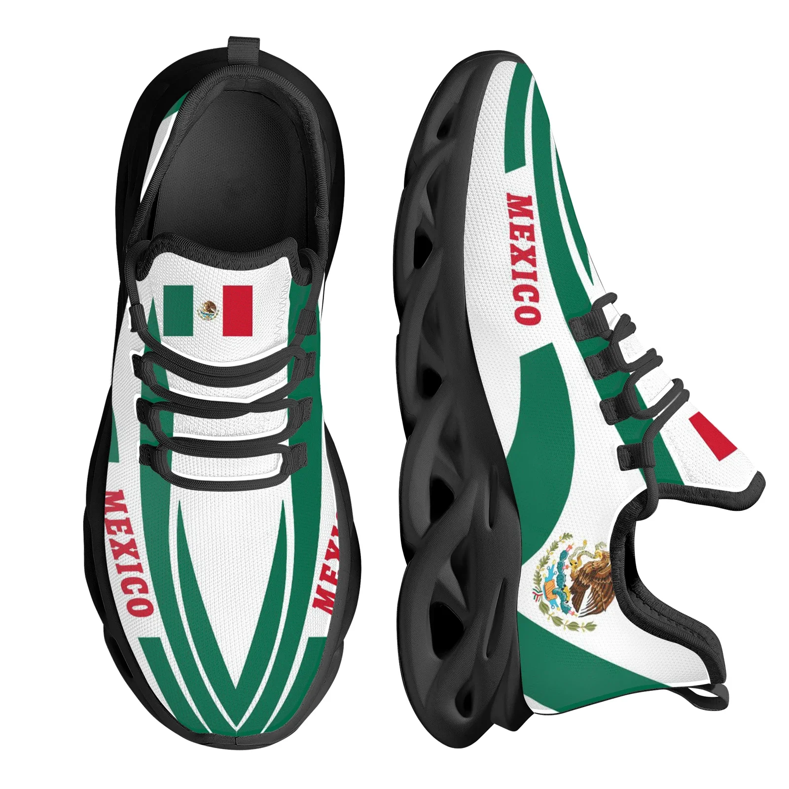 

Mexico Flag Design Breathable Flat Shoes Eagle National Emblem Print Casual Sneakers Teen Outdoor Walking Vulcanized Shoes