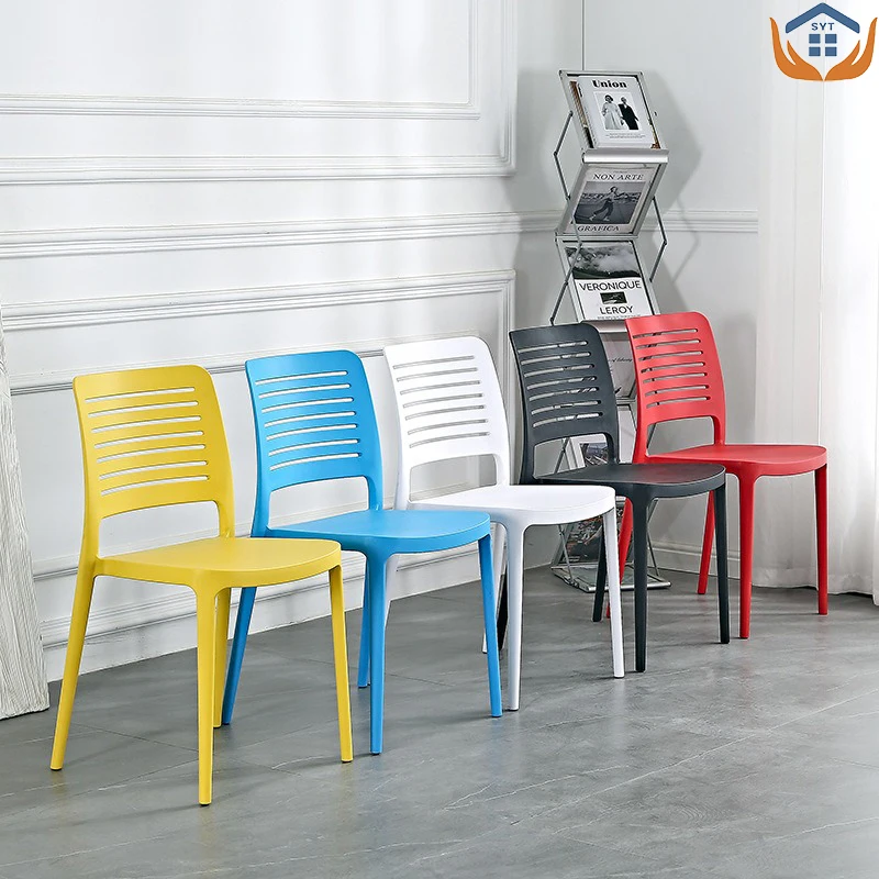 

2PCS Nordic Dining Chair Home Plastic Chair Modern Simple Stool Backrest Outdoor Office Leisure Negotiation Desk Chair HWCY-01