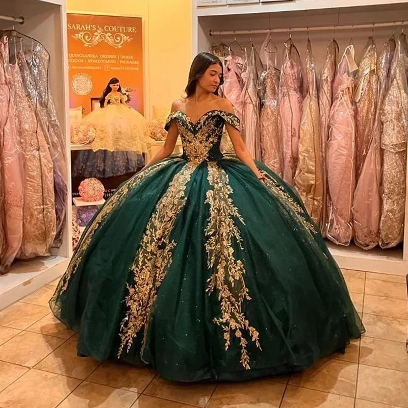 Vestidos de tule sem ombro Quinceanera com apliques, Vestido de baile Quinceanera, Doce 16 vestidos, Mexicano 15 anos