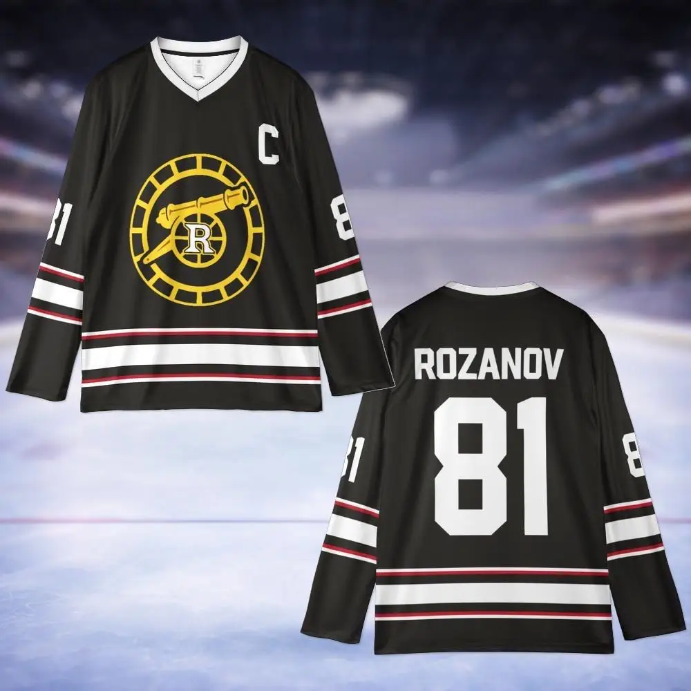 Heated Rivalry Merch Hockey Jersey Long Sleeves Tee Men's Women Rozanov 81 Jersey V-neck T-shirt Harajuku Tops Pullovers