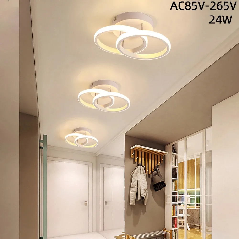 Household LED Chandelier Three Colors Lamp Modern Style Ceiling Lamp Bedroom Light Surface Installation AC 85V-265V Dining Room