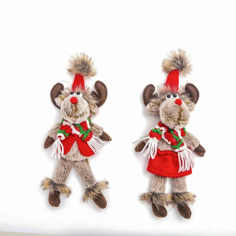 Muñeca de Navidad retráctil para decoración del hogar, ciervo, accesorios de ventana, interior, vacaciones