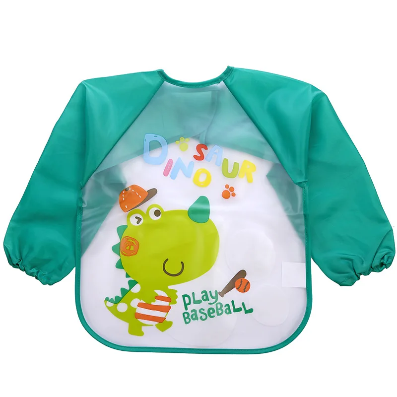 Long Sleeve Waterproof Baby Bandana Bibs EVA Kids Eating Drawing Apron Baby Self Feeding Cartoon Infant Newborn Towel Stuff