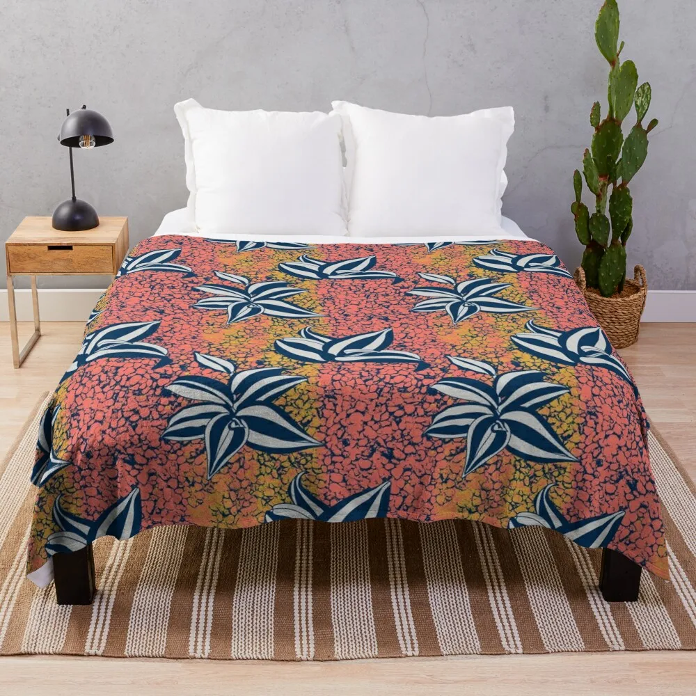 

Tradescantia zebrina / Inch plant in coral Throw Blanket Soft Plush Plaid Bed Fashionable Blankets