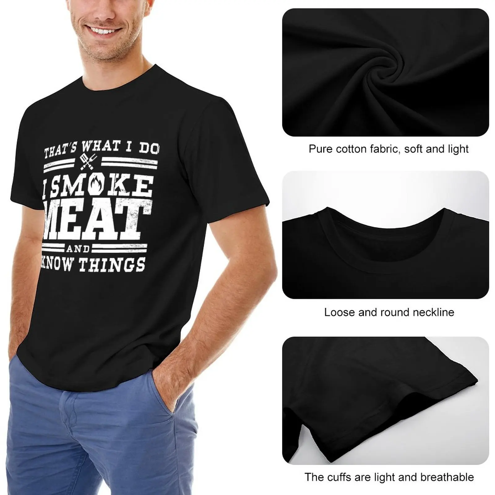 Perfect Pitmaster Gift Meat Grilling Barbecue Meat Smoker - I Smoke Meat And I Know Things T-Shirt