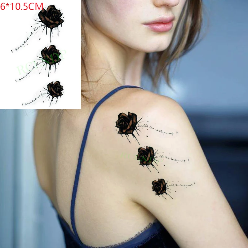 Waterproof Temporary Tattoo Sticker sexy baby\'s breath flower tatto small birds gun feather Water Transfer fake flash tatoo