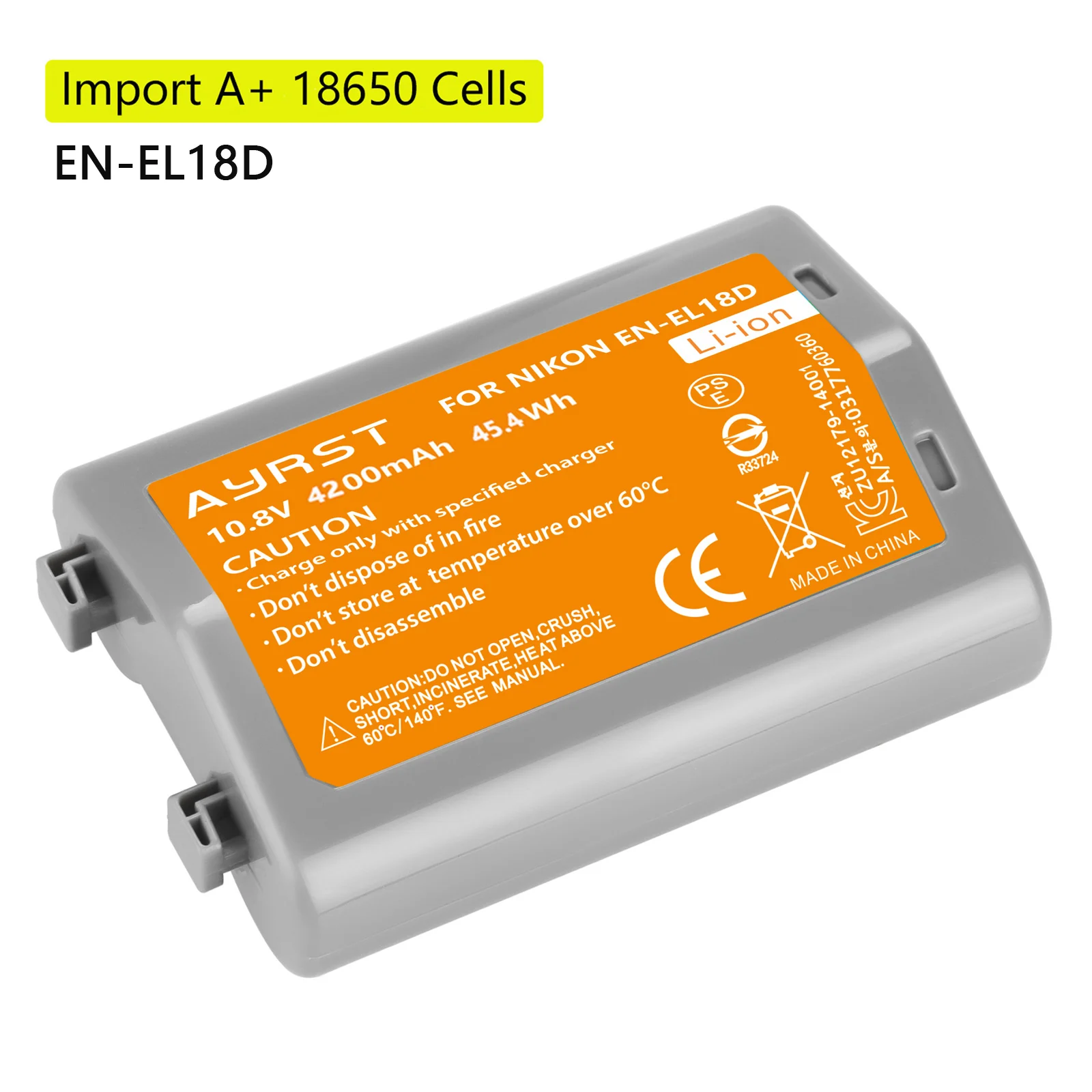 

10.8V 4200mAh EN-EL18D EN-EL18d ENEL18d Rechargeable lithium Battery for Nikon Z9 D800 D4 D4S D5 D6