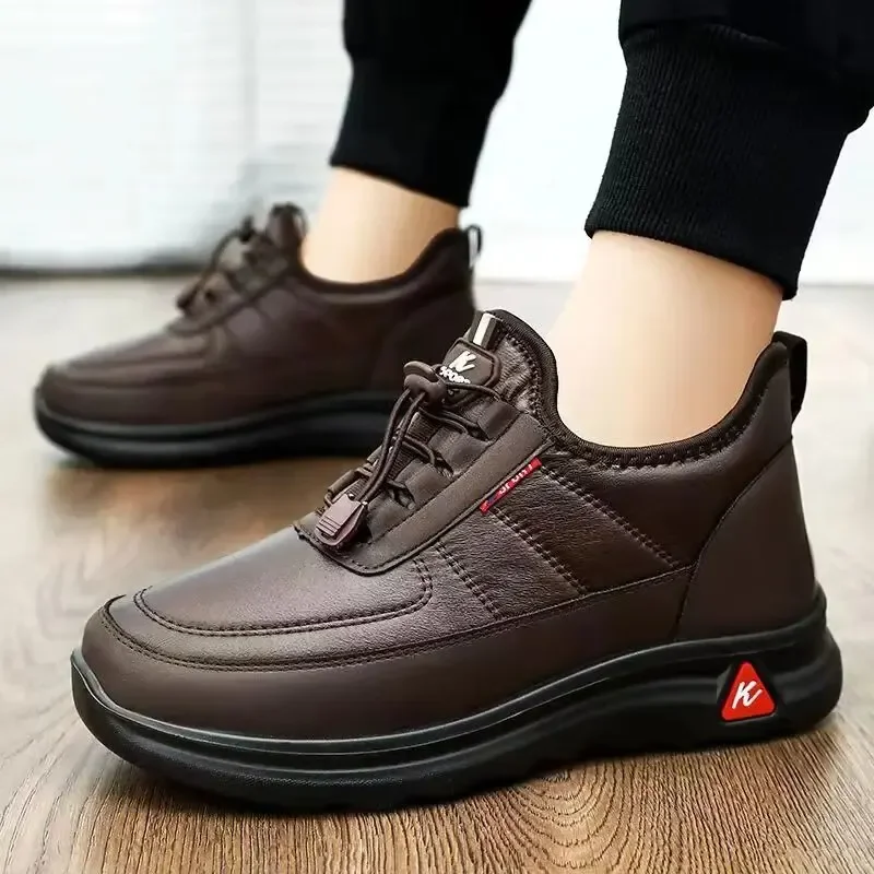 2024 Winter New MEN\'S Plush and Thick Insulation Anti Slip Waterproof Lightweight and Comfortable Cotton Shoes