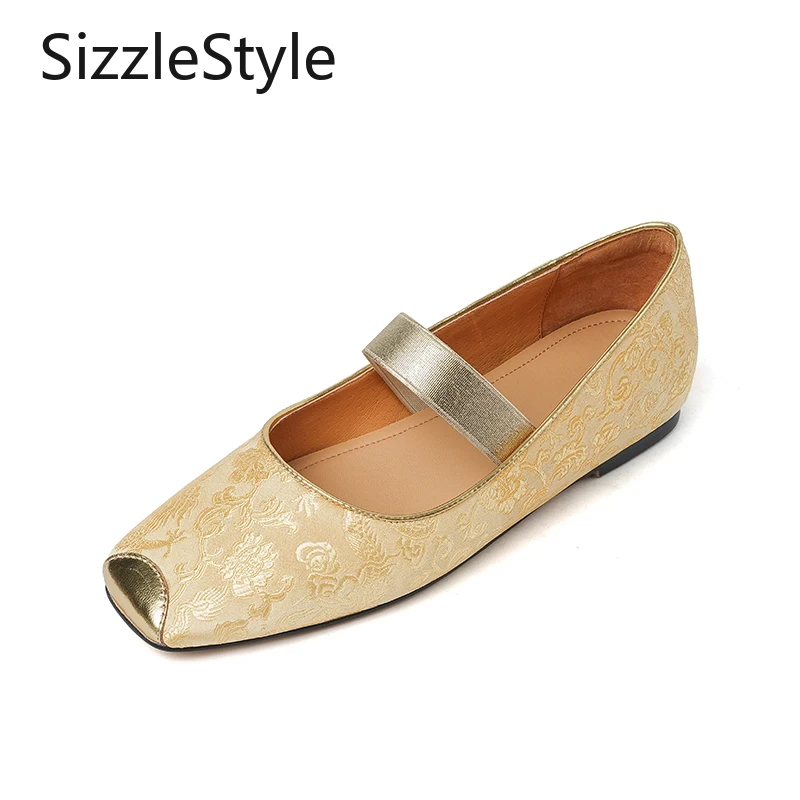 

Новая модная удобная женская обувь без шнуровки в китайском стиле с квадратным носком в стиле ретро и эластичной лентой на мелком плоском каблуке