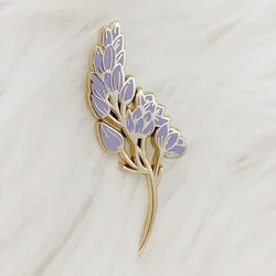 Beautiful Lavender Enamel Pin Flower Metal Badge Floral Brooch for Gifts Jewelry Accessories