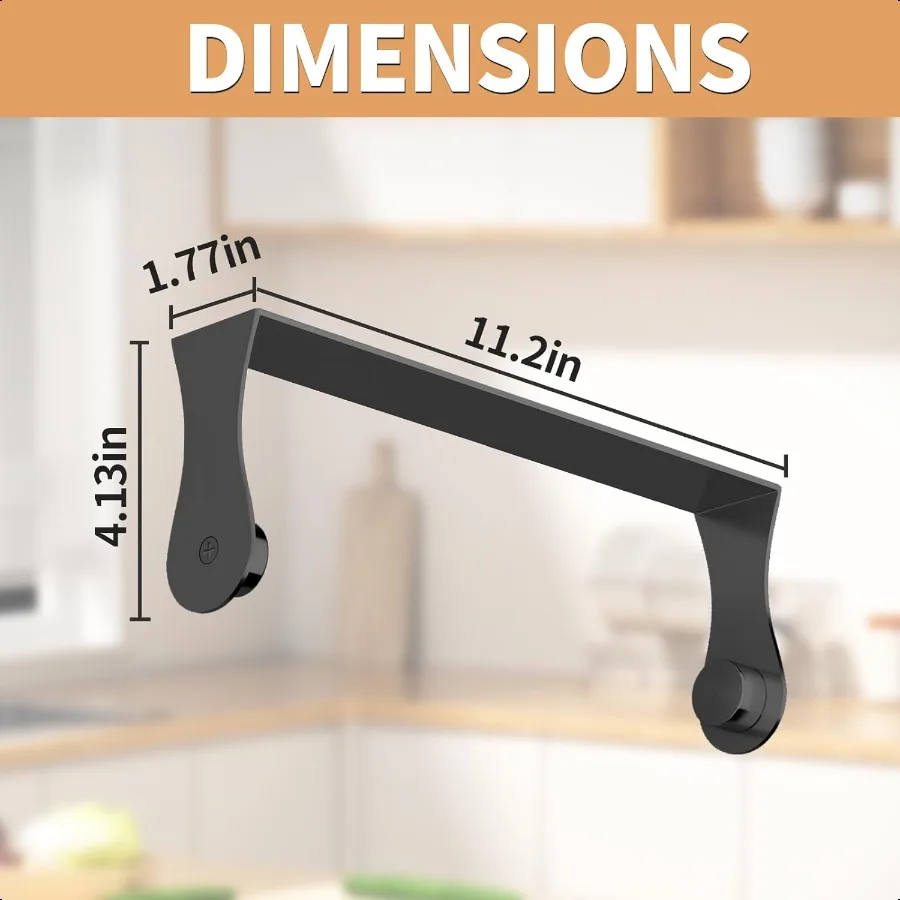 Paper Towel Holder Under Cabinet Stainl Steel Wall Mount Black Adhesive Paper Roll Holder for Kitchen and Bathroom