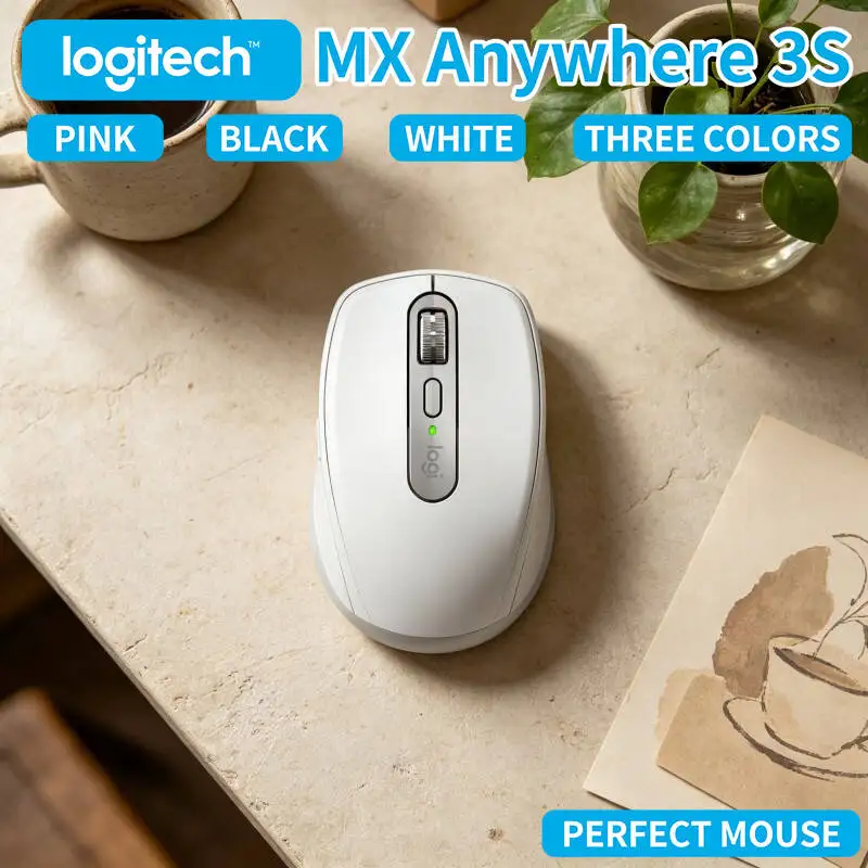 

Office MX Anywhere 3S - 8000 DPI, 3-Device Bluetooth, Fast Charge, Perfect for Vape Store Desk Daily Routine Work Flow