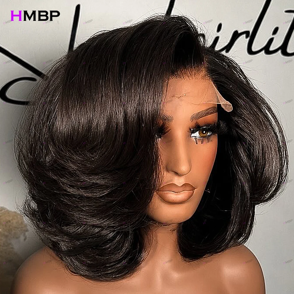400 Density Short Body Wave Bob Wigs 13×4/13×6 HD Transparent Lace Frontal Human Hair Wigs 100% Human Hair Wigs For Black Women