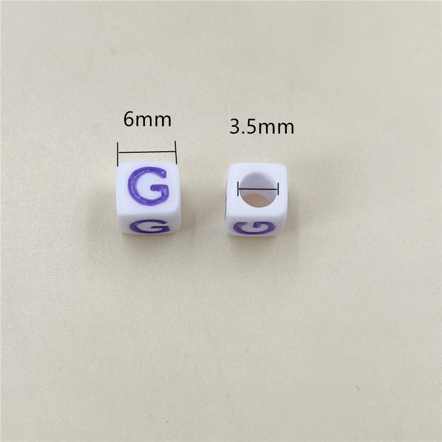 100 Pcs/set 6mm Acrylic 26 English Letter Beads With Big Hole Necklace Bracelet Pendant For Jewelry Making DIY Crafts Wholesale