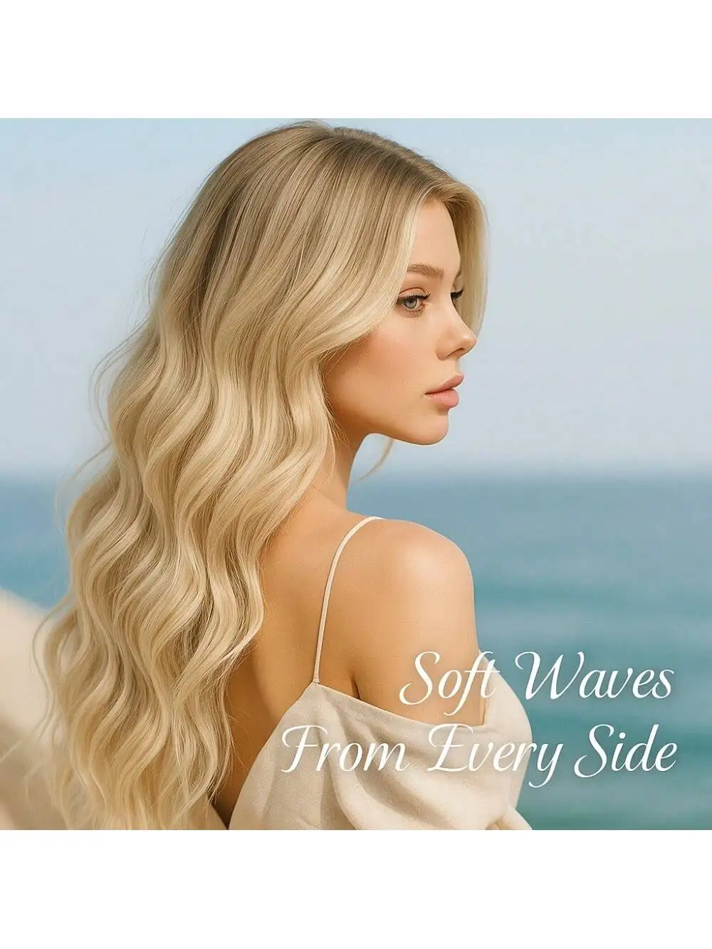 باروكة صناعية مجعدة متوسطة الطول أشقر أبيض بطول 26 بوصة مع غرة ذهبية يسلط الضوء على النساء يوميًا لعيد الهالوين وعيد الميلاد