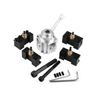 Lathe Tool Post Holder Set Aluminum Alloy Quick Change Mini Lathe Tool Post and Holder Kit Lathe Accessary