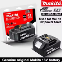 100% original Makita battery, 18V 6.0Ah rechargeable battery, replacing Makita BL1830BL1840BL1850BL1860B, power tool battery