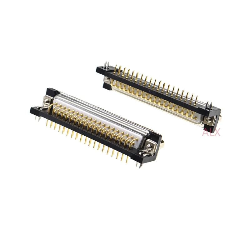 1pcs 3u Gold Plated Solid Pin Dr37 Male Female Pcb Mount Serial Port Connector Right Angle d-sub Com Connectors 37pin Adapter