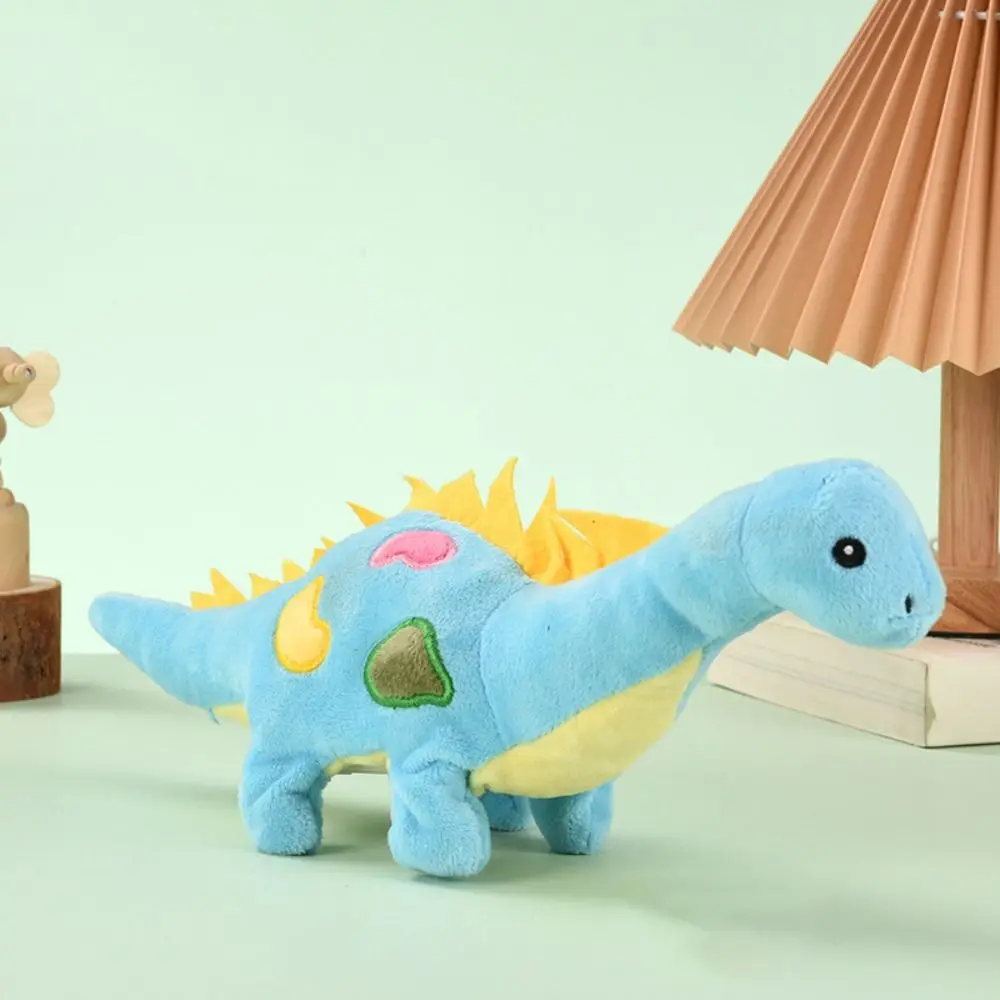 Juguete de dinosaurio eléctrico de simulación de mascota para niña con sonido, dinosaurio electrónico DIY, bonito dinosaurio de peluche eléctrico blanco, juguete para niños