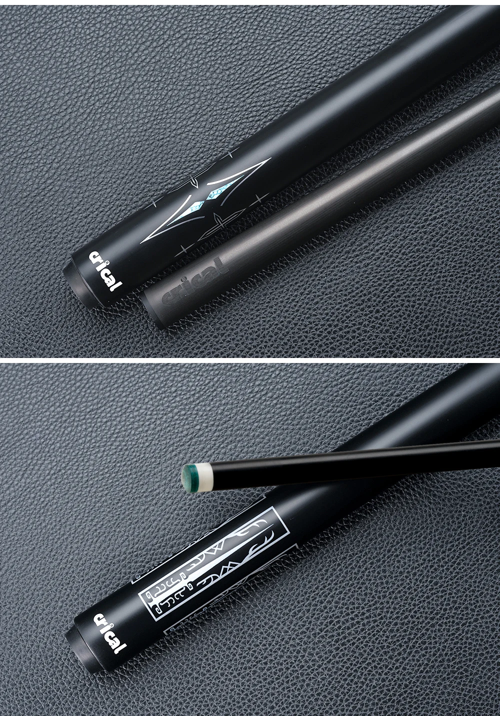Matt-Schwarzer Billardqueue aus Kohlefaser, geringe Abweichung, 12,5 mm Saphirspitze, 3/8x8 XTC, 58 Zoll, 19-20 oz, Billard CRICAL – Detail 13