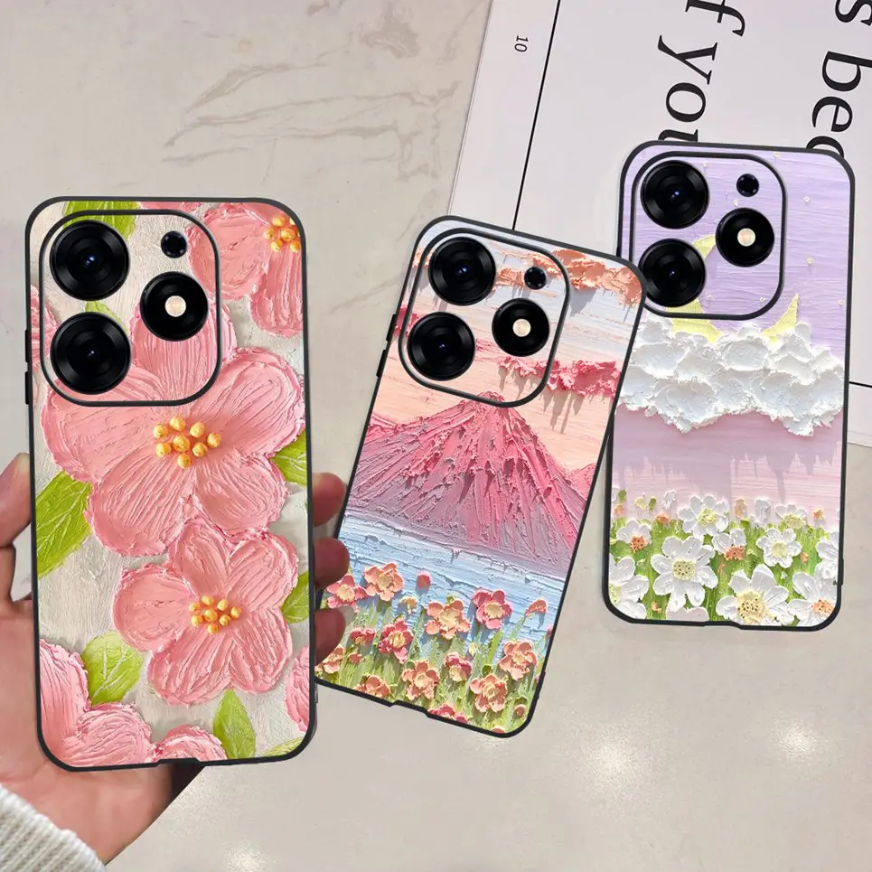 For Tecno Spark 10 Pro Spark 10C Case  Spark 9 Pro Spark 8c spark 7 Back Cover Bumper Clear Soft TPU Silicone Cute Cat Cartoon