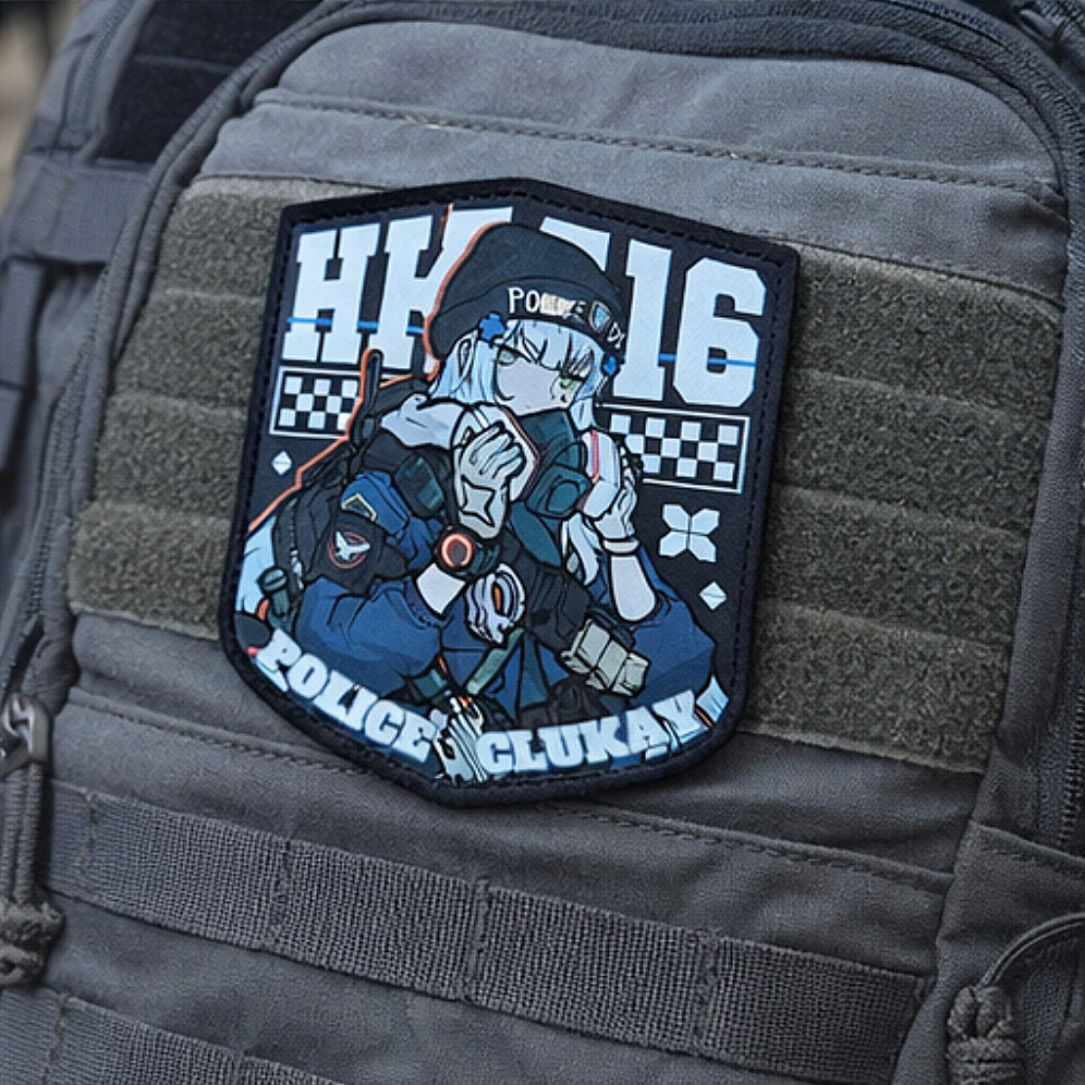 

Тактическая нашивка Girls' Frontline HK416 из искусственной кожи с горячим тиснением и УФ-окантовкой для украшения одежды и рюкзаков
