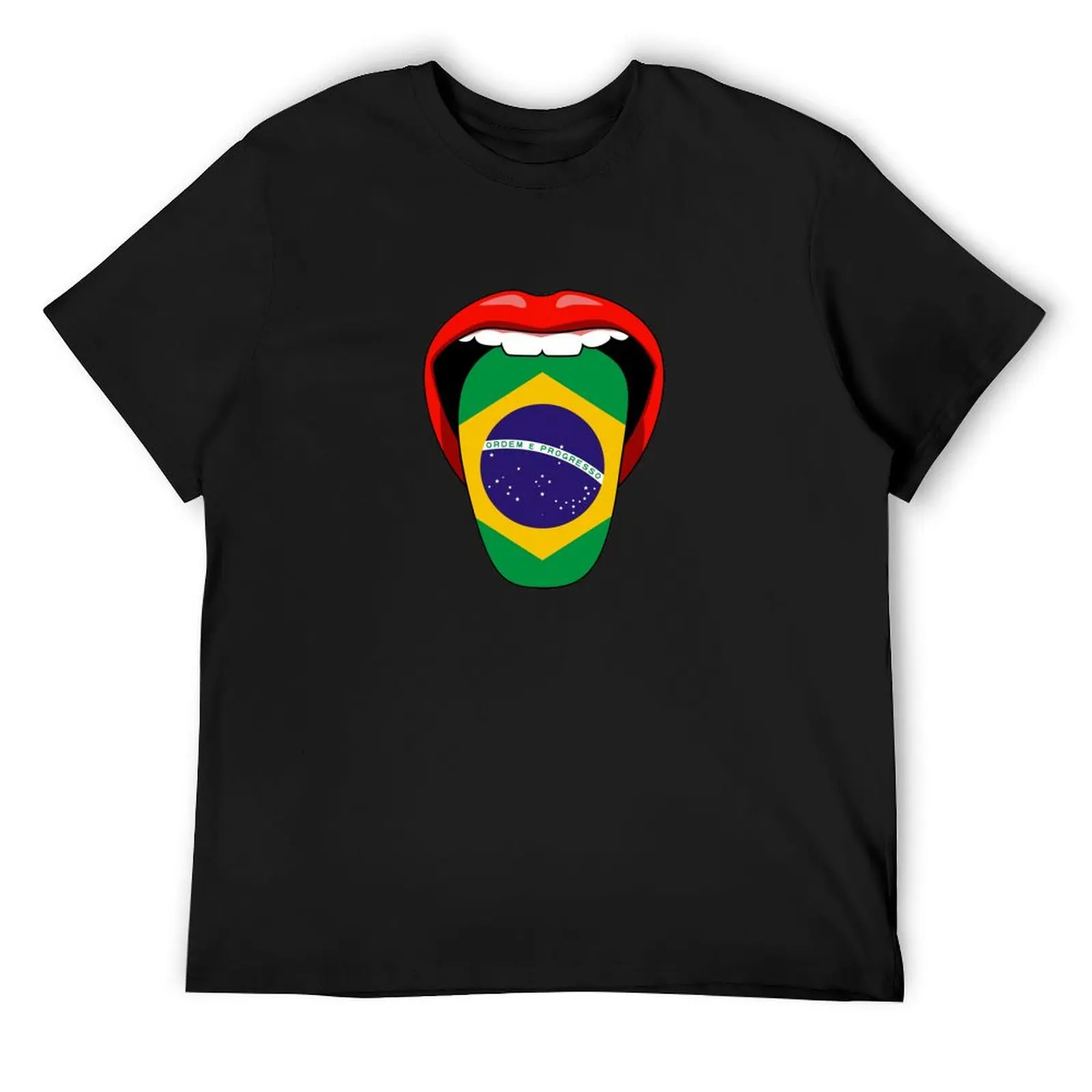 

Brazil brazilian flag tongue Pride T Shirt T-Shirt Aesthetic clothing cute clothes compression shirt men