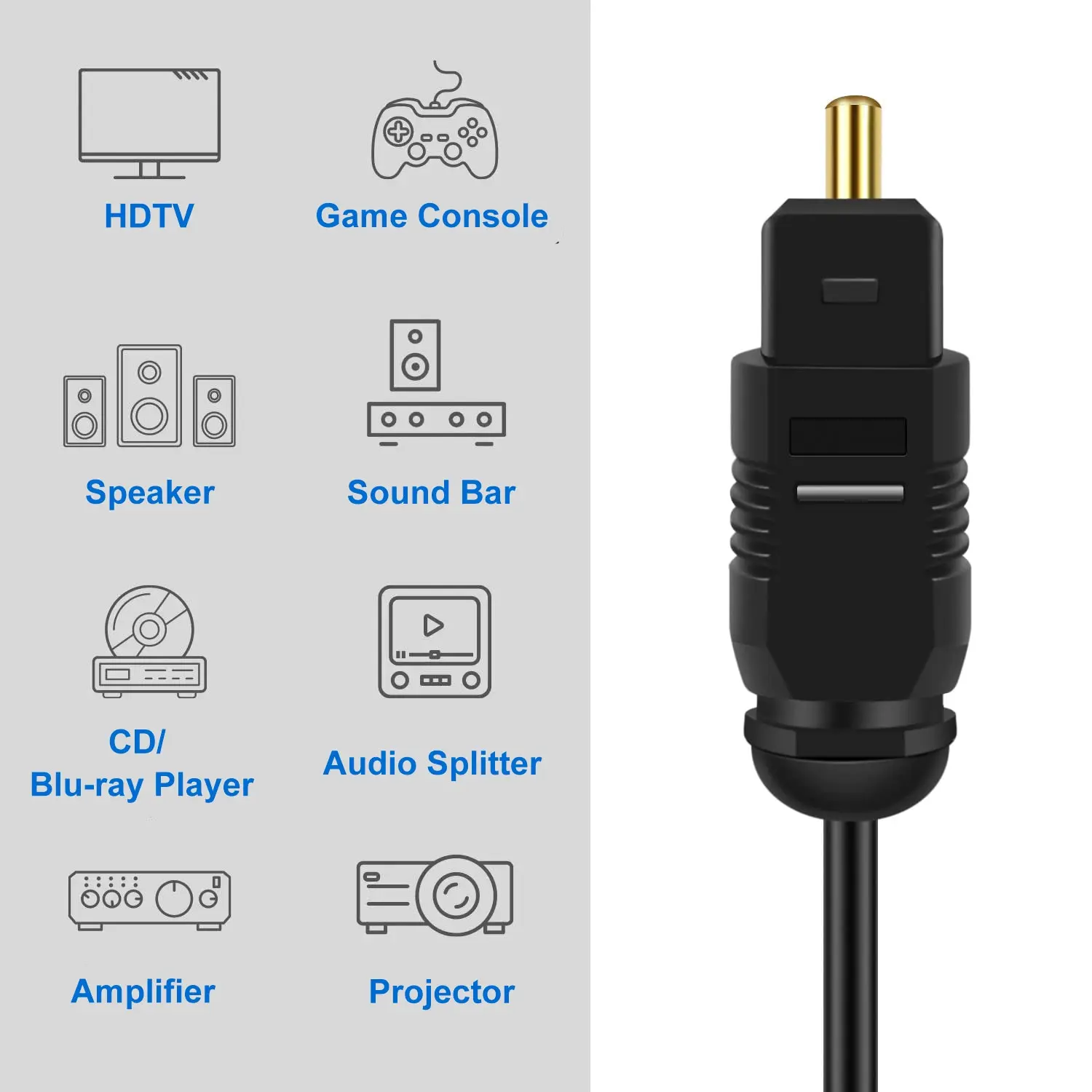 Digital Optical Audio Toslink Cable Gold Plated 6FT 1.8M 3M SPDIF MD DVD Gold Plated Cable High Quality