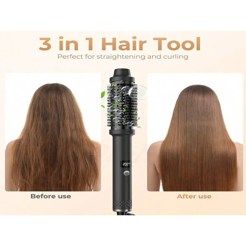 مشط تمليس الشعر الأيوني من DFNDZ، يحمي الشعر، عصا تصفيف الشعر ذات الموجات الكبيرة/التجعيد، إعدادات متعددة لدرجات الحرارة