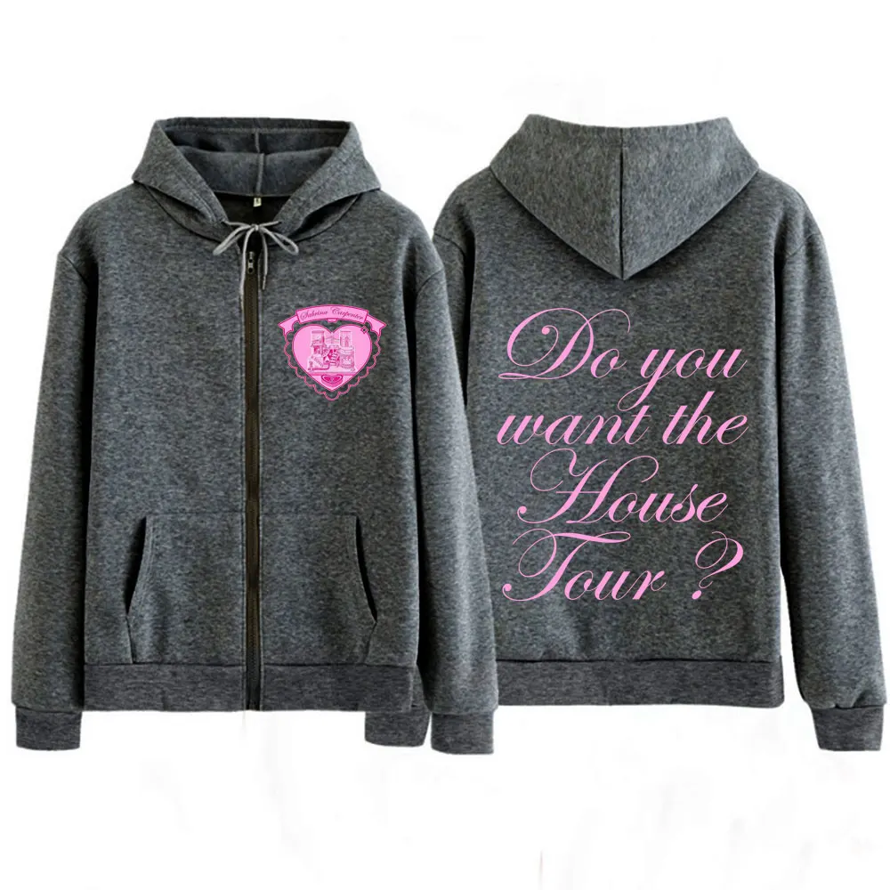 Do You Want The House Tour Sabrina Carpenter Fashion Print Zipper Hoodie Men Women Long-sleeved Harajuku Zip Up Jacket Coats Top view 2