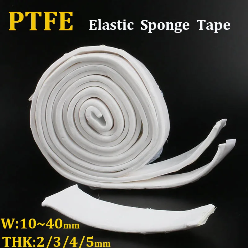 

PTFE Elastic Sponge Strip Tape Sealing Expanded PTFE Strips High Temperature Acid-base Corrosion Resistance Thickness 2 3 4 5mm